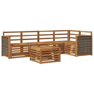 vidaXL Seksjonssofa Sett 5 pcs Naturlig Solid akasietre