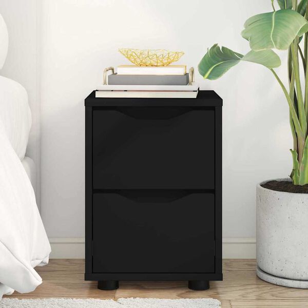 vidaXL Nattbord med skuff Svart 30,5 x 30 x 43 cm Konstruert tre