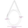 vidaXL Veggspeil med stropp hvit &Oslash; 35 cm