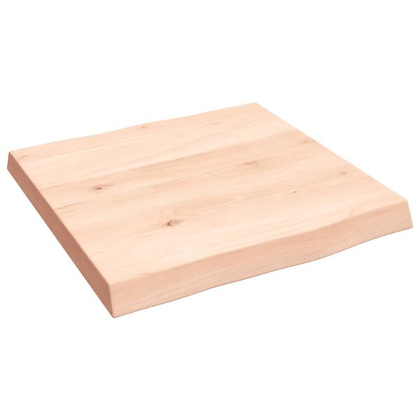 vidaXL Bordplate 40x40x(2-4) cm ubehandlet heltre eik naturlig kant