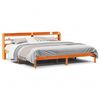 vidaXL Sengeramme med hodegavl voksbrun 200x200 cm heltre furu