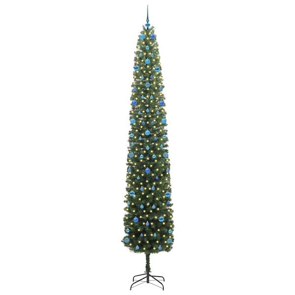 vidaXL Kunstig juletre med 300 LED gr&oslash;nn 300 cm PVC og st&aring;l og plast