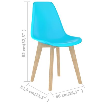 vidaXL Spisestoler 6 stk blå plast