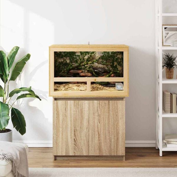 vidaXL Terrarium Brun 80 x 50 x 50 cm OSB