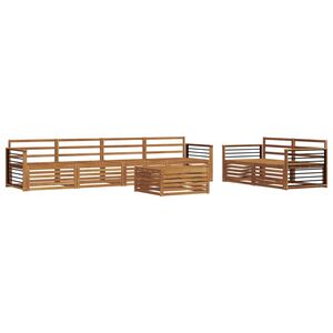 vidaXL Utend&oslash;rs sofa-sett 7 stk. Naturlig Solid akasietre