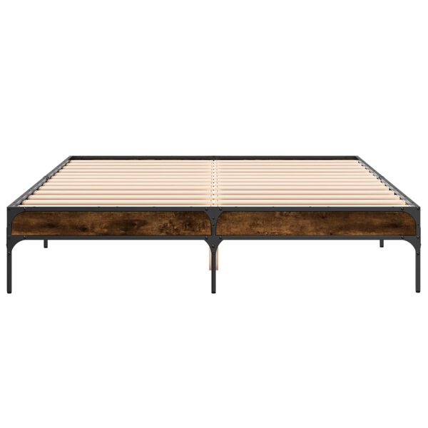 vidaXL Sengeramme r&oslash;kt eik 150x200 cm konstruert tre og metall