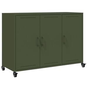 vidaXL Skjenk olivengr&oslash;nn 100,5x39x72 cm st&aring;l