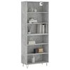 vidaXL Highboard betonggr&aring; 69,5x32,5x180 cm konstruert tre