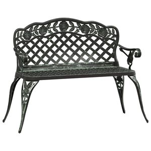 vidaXL Hagebenk 108 cm st&oslash;pt aluminium gr&oslash;nn