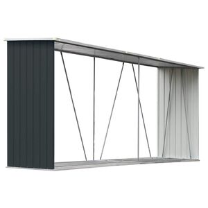 vidaXL Vedskjul galvanisert st&aring;l 330x84x152 cm antrasitt