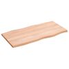 vidaXL Bordplate lysebrun 80x40x2cm behandlet heltre eik naturlig kant