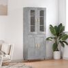 vidaXL Highboard betonggr&aring; 69,5x34x180 cm konstruert tre