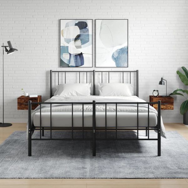 vidaXL Veggmonterte nattbord 2 stk r&oslash;kt eik 35x35x20 cm