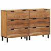 vidaXL Sidebord Sett 2 stk. 120 x 33 x 75 cm Solid akasietre