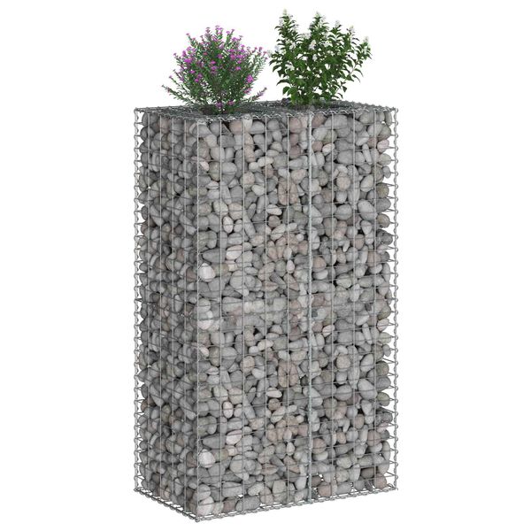 vidaXL Gabion hevet seng s&oslash;lv 90 x 50 x 150 cm Galvanisert St&aring;l