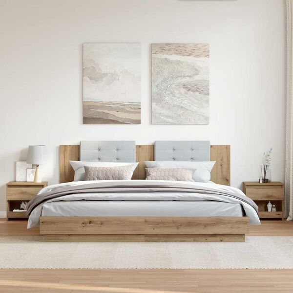 vidaXL Nattbord 2 stk artisan eik 40x30x39 cm konstruert tre