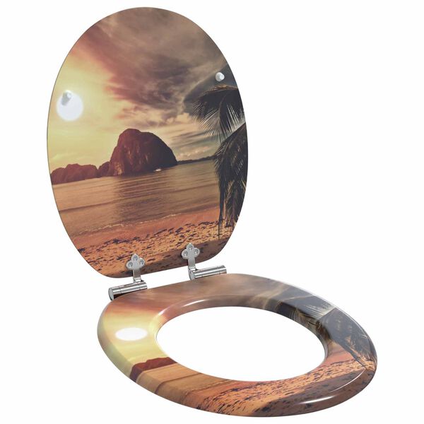 vidaXL Myk-lukking toalettsete Oransje 44 x 38 cm MDF-plater