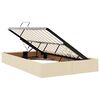 vidaXL Seng med Oppbevaring med madrass Creme 120 x 200 cm stoff