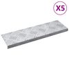vidaXL Trinn Rektangul&aelig;r 5 pcs s&oslash;lv 60 x 18 cm Aluminium