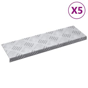 vidaXL Trinn Rektangul&aelig;r 5 pcs s&oslash;lv 60 x 18 cm Aluminium