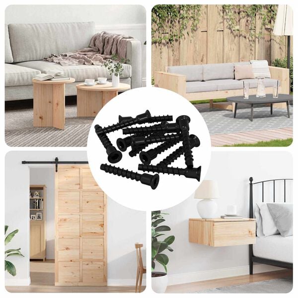 vidaXL Hulleddet skrue 12 pcs Svart 10 x 40 mm Jern