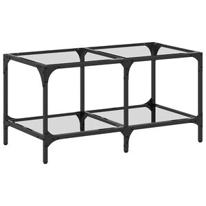 vidaXL Sofabord med gjennomsiktig glassplate 78,5x40x40 cm st&aring;l