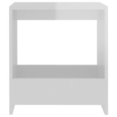 vidaXL Sidebord høyglans hvit 50x26x50 cm sponplate