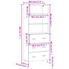 vidaXL Highboard gr&aring; sonoma 69,5x34x180 cm konstruert tre