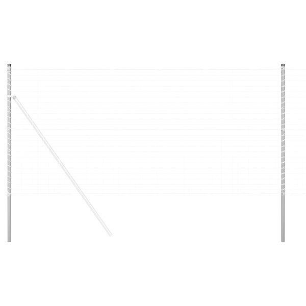 vidaXL Gjerdep&aring;le 2 pcs s&oslash;lv Pulverlakkert st&aring;l