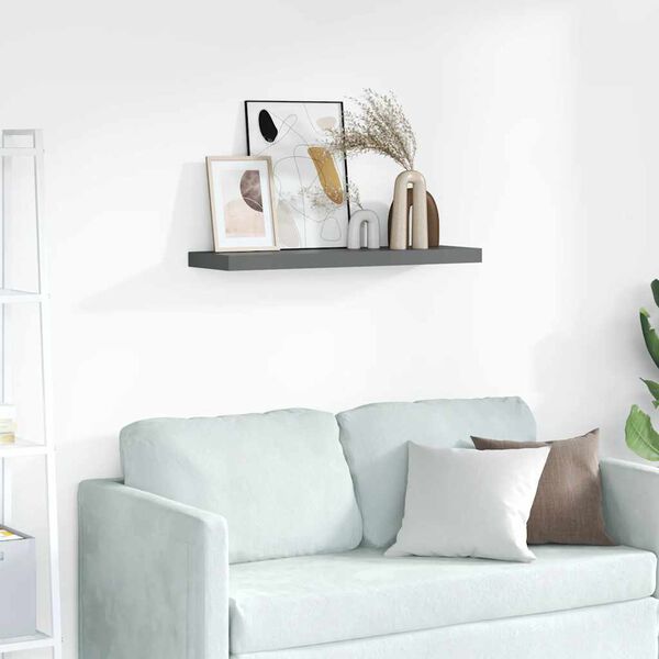 vidaXL Flytende vegghyller 2 stk gr&aring; 80x9x3 cm MDF