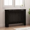 vidaXL Radiator Deksel Svart Eik 112 x 19 x 81,5 cm Konstruert tre