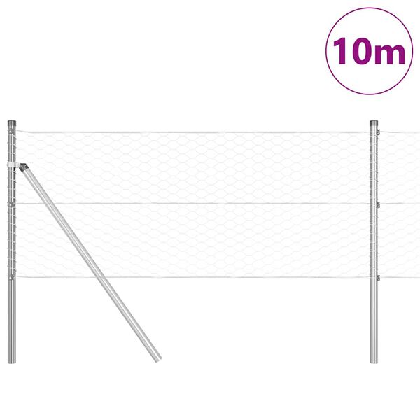 vidaXL Gjerdep&aring;le s&oslash;lv 10 x 0,6 m (36 mm mesh) St&aring;l