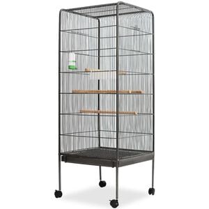 vidaXL Fuglebur svart 54x54x146 cm st&aring;l