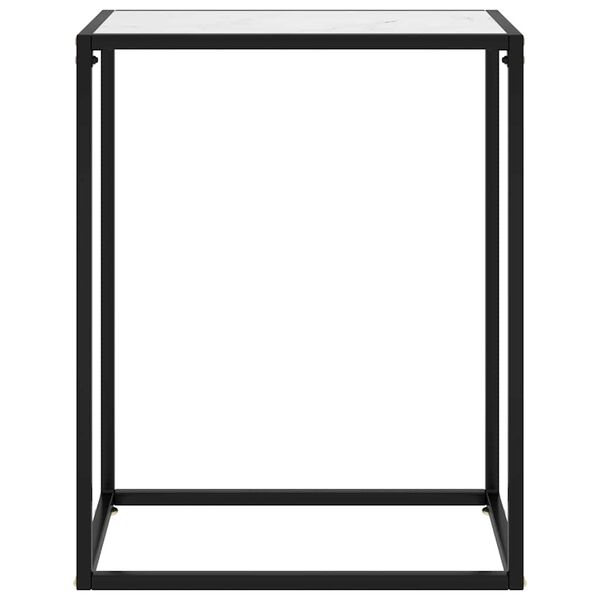 vidaXL Konsollbord hvit 60x35x75 cm herdet glass