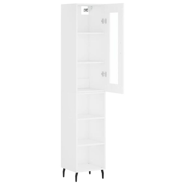 vidaXL Highboard hvit 34,5x34x180 cm konstruert tre
