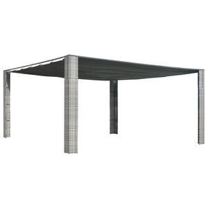 vidaXL Paviljong med uttrekkbart tak polyrotting 400x400x200 cm gr&aring;