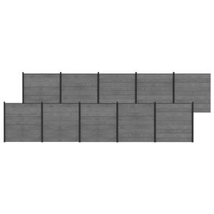 vidaXL Gjerdesett 1737 x 186 cm WPC og Aluminium Gr&aring;