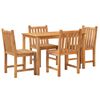 vidaXL Hagespisegruppe 5 deler heltre teak