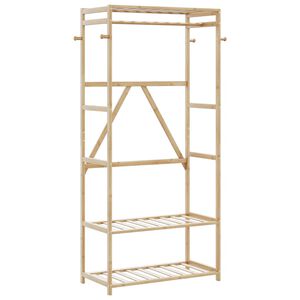 vidaXL Klesstativ med hyller 80x40x175 cm bambus