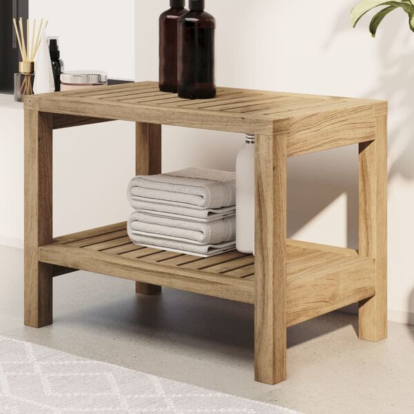 vidaXL Sidebord til baderom 60x30x45 cm heltre teak