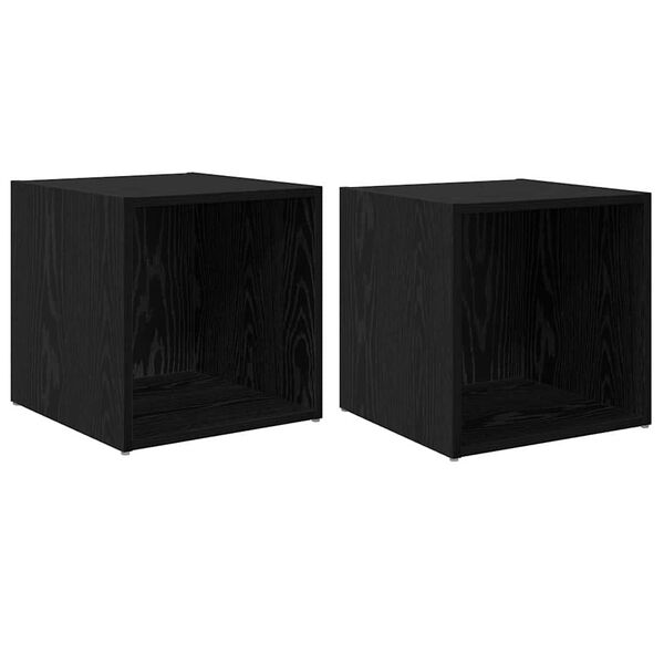 vidaXL TV-benksett 2 pcs Svart 37 x 35 x 37,5 cm Konstruert tre