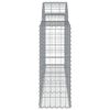 vidaXL Gabionkurver buede 9 stk 200x30x80/100 cm galvanisert jern