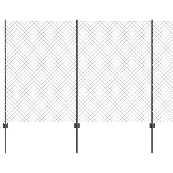 vidaXL Gjerde med stolpe Gr&aring; 1,6 x 10 m St&aring;l og PVC