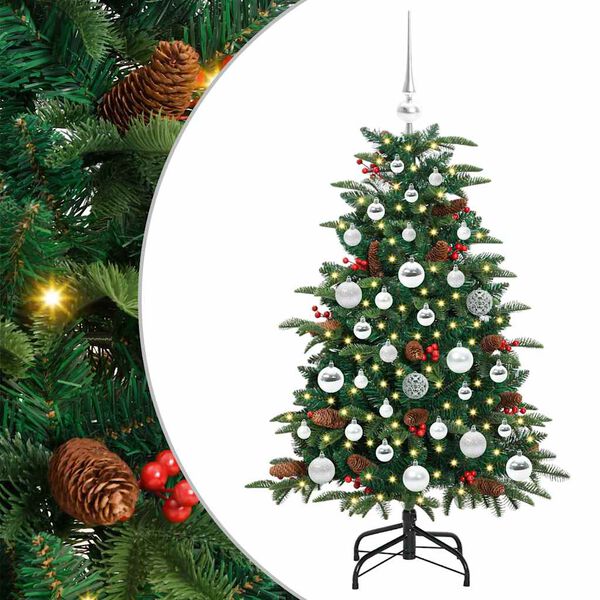 vidaXL Kunstig juletre med 150 LED gr&oslash;nn 120 cm PVC og Metall og Plast