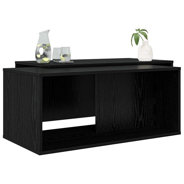 vidaXL Kaffebord Sett 2 pcs Svart Eik Konstruert tre