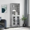 vidaXL Highboard betonggr&aring; 69,5x34x180 cm konstruert tre