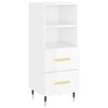 vidaXL Highboard h&oslash;yglans hvit 34,5x34x180 cm konstruert tre