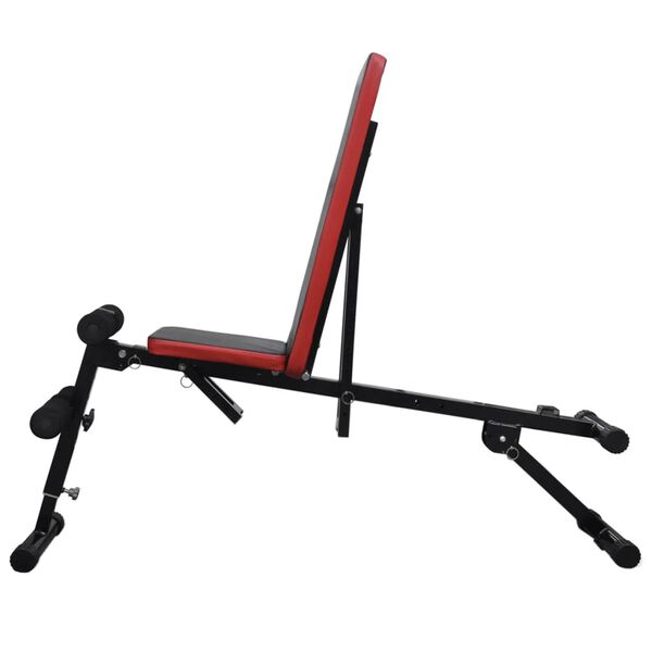 vidaXL Justerbar situp-benk med vektstang og manualsett 30,5 kg