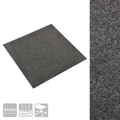 vidaXL Teppefliser gulv 20 stk 5 m² 50x50 cm antrasitt