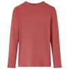 T-skjorte for barn med lange ermer halvh&oslash;y hals brent r&oslash;d 128